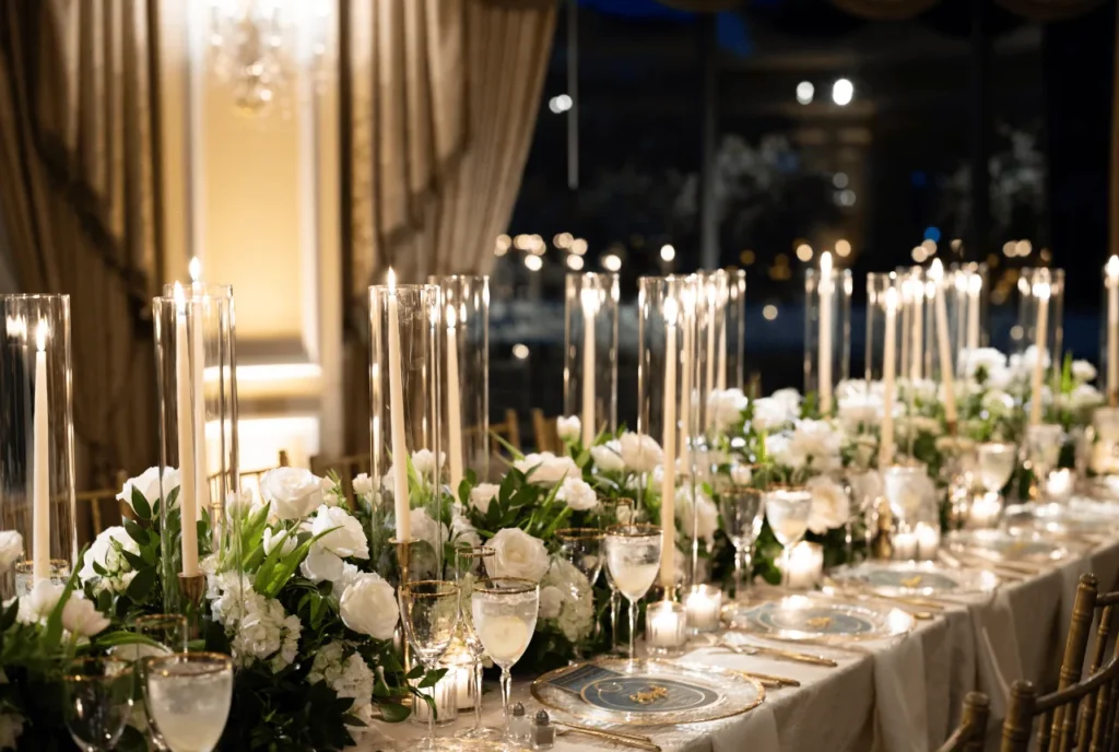 Elegant Floral Centerpieces with Candles